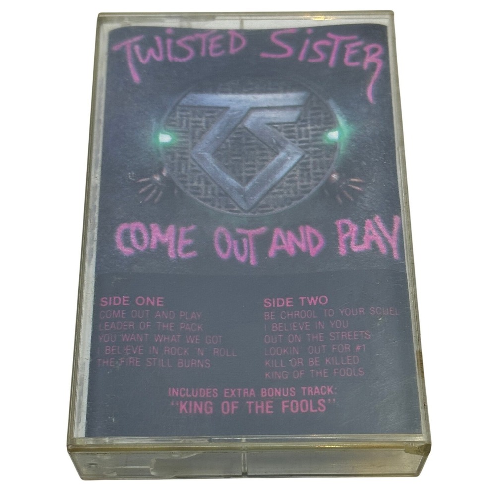 Twisted Sister Come Out and Play Cassette Tape 1985 Atlantic Records 81275-4-E